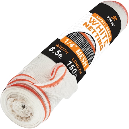 Xpose Safety Heavy Duty White Fire Retardant Debris Netting - 8'6 in  x 150' NFRW-86150-X